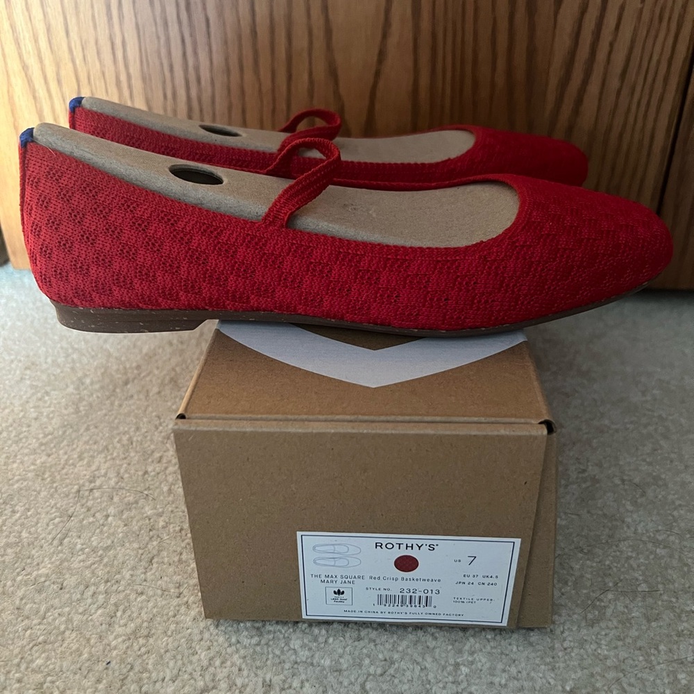 Rothy's Red Mary Jane Flats - Picture 2 of 2